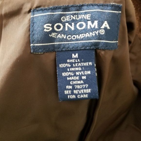 Brown Suede Leather Zip Up Jacket Size M - Picture 4 of 4